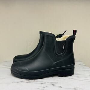 Tretorn Lina Black Lined Chelsea Rain Boots Women’s Size 10